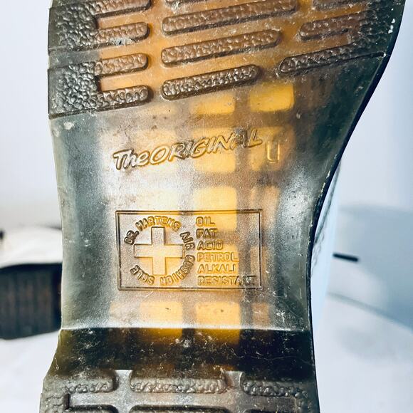 Dr. Martens Boots Pascal White Leather Lace Up Ankle Distressed Combat Grunge 9 - Picture 8 of 8